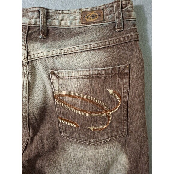 Knockout Jeans Men 36x32 Brown Whiskering Baggy Grunge Wide Leg Hip Hop Y2K EUC - Picture 13 of 13